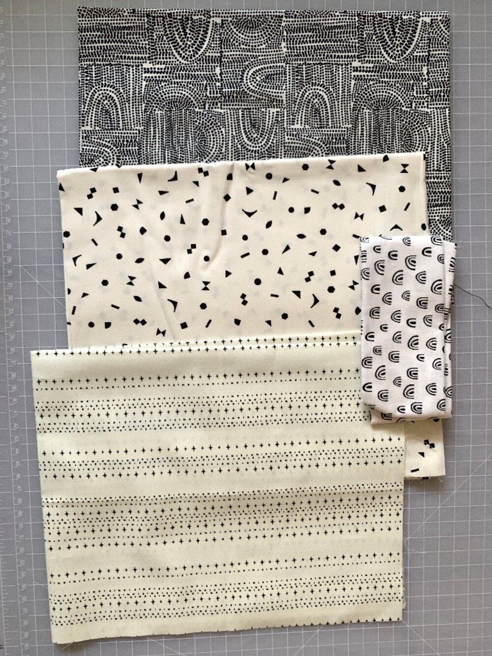 Bundle of Fabric - Cream & Black